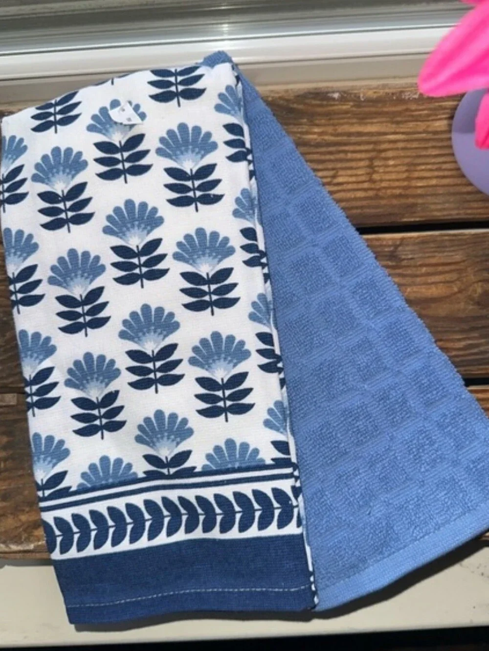 Kitchen Towels Blue Floral Pattern (2)